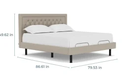 Mor Furniture Adjustable Foundations|Duo Linen Adjustable Foundation Bed In Natural, Queen