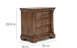 Mor Furniture Nightstands|Durango 3 Drawer Nightstand In Willadeene