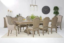 Mor Furniture Dining Room Sets|Durango Dining Table, 6 Chairs & 2 Arm Chairs In Fawn