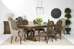 Mor Furniture Dining Room Sets|Durango Dining Table, 4 Side Chairs & 2 Arm Chairs In Fawn