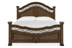 Mor Furniture Bedroom Sets|Durango Panel Bed, Dresser, Mirror & 3 Drawer Nightstand In Fawn, Queen
