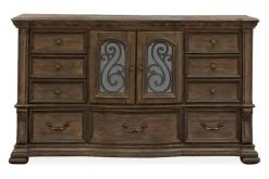 Mor Furniture Bedroom Sets|Durango Panel Bed, Dresser, Mirror & 3 Drawer Nightstand In Fawn, Queen