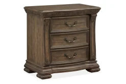 Mor Furniture Bedroom Sets|Durango Panel Bed, Dresser, Mirror & 3 Drawer Nightstand In Fawn, Queen