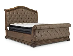 Mor Furniture Bedroom Sets|Durango Sleigh Bed, Dresser, Mirror & 3 Drawer Nightstand In Fawn, Queen