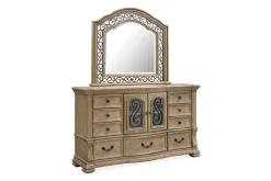 Mor Furniture Bedroom Sets|Durango Sleigh Bed, Dresser, Mirror & 3 Drawer Nightstand In Fawn, Queen