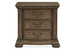 Mor Furniture Bedroom Sets|Durango Sleigh Bed, Dresser, Mirror & 3 Drawer Nightstand In Fawn, Queen