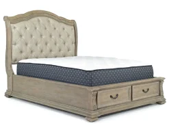 Mor Furniture Bedroom Sets|Durango Sleigh Bed, Dresser, Mirror & 3 Drawer Nightstand In Fawn, Queen