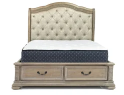 Mor Furniture Bedroom Sets|Durango Sleigh Bed W/ Storage, Dresser, Mirror & 3 Drawer Nightstand In Fawn, Queen