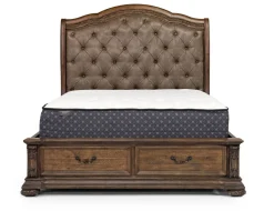 Mor Furniture Bedroom Sets|Durango Sleigh Bed W/ Storage, Dresser, Mirror & 3 Drawer Nightstand In Fawn, Queen