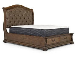 Mor Furniture Bedroom Sets|Durango Sleigh Bed W/ Storage, Dresser, Mirror & 3 Drawer Nightstand In Fawn, Queen