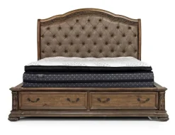 Mor Furniture Storage Beds|Beds|Durango Upholstered Sleigh Bed W/ Storage In Fawn, Queen