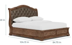 Mor Furniture Storage Beds|Beds|Durango Upholstered Sleigh Bed W/ Storage In Fawn, Queen