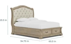 Mor Furniture Storage Beds|Beds|Durango Upholstered Sleigh Bed W/ Storage In Fawn, Queen