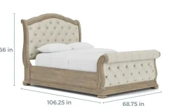 Mor Furniture Upholstered Beds|Beds|Durango Upholstered Sleigh Bed In Fawn, Queen