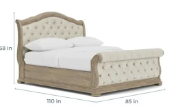Mor Furniture Upholstered Beds|Beds|Durango Upholstered Sleigh Bed In Fawn, Queen
