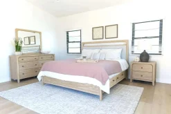 Mor Furniture Bedroom Sets|Easton Upholstered Storage Bed, Dresser, Mirror & Nightstand In , Ca King Natural