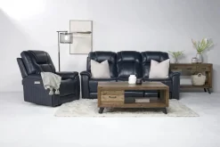 Mor Furniture Recliners|Echo 3 Power Recliner In Rainier Storm Leather