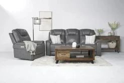 Mor Furniture Recliners|Echo 3 Power Recliner In Rainier Storm Leather