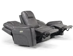 Mor Furniture Immersive Sound Sofas|Sofas|Echo 3 Power Theater Sofa W/ Immersive Sound In Rainier Walnut Leather
