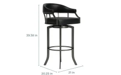 Mor Furniture Barstools|Edy Barstool In Mineral & Black, Swivel