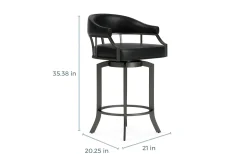 Mor Furniture Counter Height Stools|Barstools|Edy Counter Height Stool In Mineral & Black, Swivel