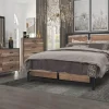 Mor Furniture Bedroom Sets|Elk River Panel Bed, Dresser, Mirror & Nightstand In Rustic Brown, Twin