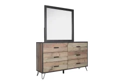 Mor Furniture Bedroom Sets|Elk River Panel Bed, Dresser, Mirror & Nightstand In Rustic Brown, Twin