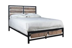 Mor Furniture Bedroom Sets|Elk River Panel Bed, Dresser, Mirror & Nightstand In Rustic Brown, Twin