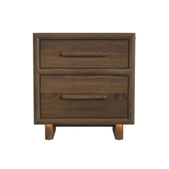 Mor Furniture Bedroom Sets|Elm Upholstered Bed W/ Lights, Dresser, Mirror & Nightstand In Brown, Queen