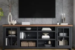 Mor Furniture Media Consoles & Hutches|Tv Stands|Eloise Media Console In Black & Whiskey, 66 Inch