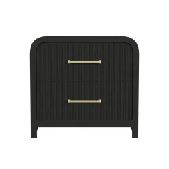 Mor Furniture Bedroom Sets|Emberly Panel Bed, Dresser, Mirror & Nightstand In Black, Twin