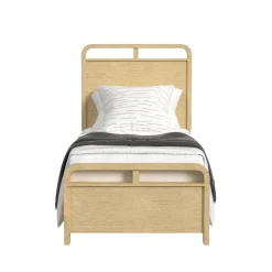Mor Furniture Bedroom Sets|Emberly Panel Bed, Dresser, Mirror & Nightstand In Black, Twin