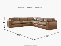 Mor Furniture Modular Sofas|Sectionals|Emillia 6 Piece Sectional In Caramel