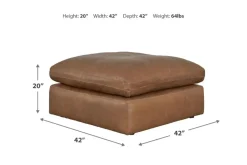 Mor Furniture Ottomans|Emillia Oversized Ottoman In Caramel Leather