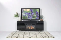 Mor Furniture Fireplace Tv Stands|Fireplaces|Enterprise Console W/ Fireplace Insert In Black, 72 Inch