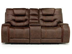 Mor Furniture Reclining Loveseats|Loveseats|Estilo 2 Power Console Loveseat In Canyon Gray