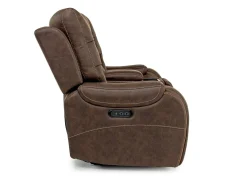Mor Furniture Reclining Loveseats|Loveseats|Estilo 2 Power Console Loveseat In Canyon Gray