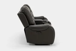 Mor Furniture Reclining Loveseats|Loveseats|Estilo 2 Power Console Loveseat In Canyon Gray