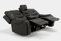 Mor Furniture Reclining Loveseats|Loveseats|Estilo 2 Power Console Loveseat In Canyon Gray
