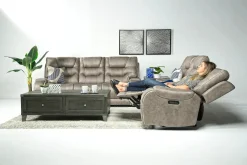 Mor Furniture Reclining Sofas|Sofas|Estilo 2 Power Sofa In Canyon Gray