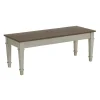 Mor Furniture Dining Benches|Farmington Dining Bench In Medium Brown/Washed Stone