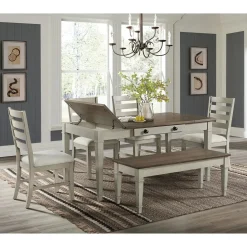 Mor Furniture Dining Tables|Farmington Dining Table In Medium Brown/Washed Stone