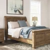 Mor Furniture Beds|Feddinger Sleigh Bed In Medium Brown, Queen