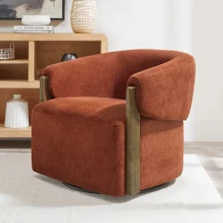 Mor Furniture Chairs|Finley Swivel Chair In Rust