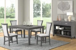 Mor Furniture Seating For 4|Dining Room Sets|Flair Dining Table & 4 Chairs In Gray