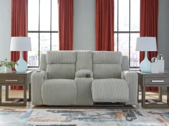 Mor Furniture Reclining Loveseats|Loveseats|Forest Lake 2 Power Console Loveseat In Alloy