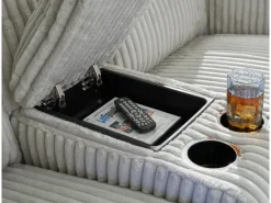 Mor Furniture Reclining Loveseats|Loveseats|Forest Lake 2 Power Console Loveseat In Alloy