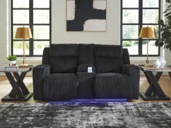 Mor Furniture Reclining Loveseats|Loveseats|Forest Lake 2 Power Console Loveseat In Alloy