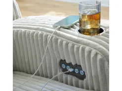 Mor Furniture Reclining Loveseats|Loveseats|Forest Lake 2 Power Console Loveseat In Alloy