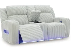 Mor Furniture Reclining Loveseats|Loveseats|Forest Lake 2 Power Console Loveseat In Alloy